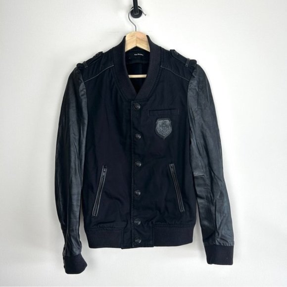 The Kooples Jackets & Coats The Kooples Black Lambs Wool Bomber Varsity College Jacket